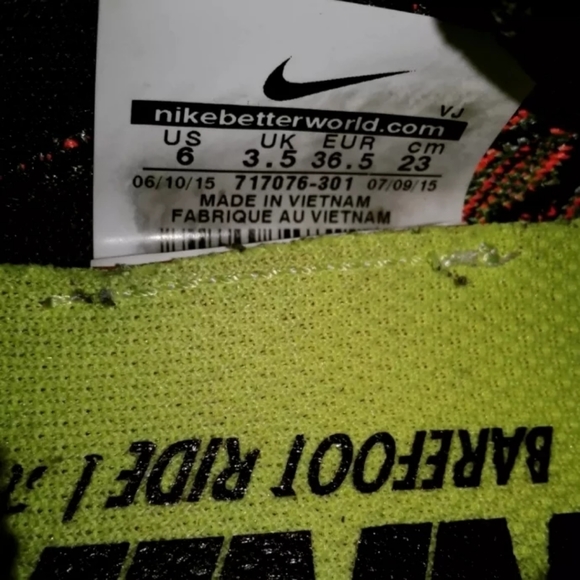 Nike Free 4.0 Flyknit Black Multi-Color Womens Running shoes Size 6 - Picture 5 of 7